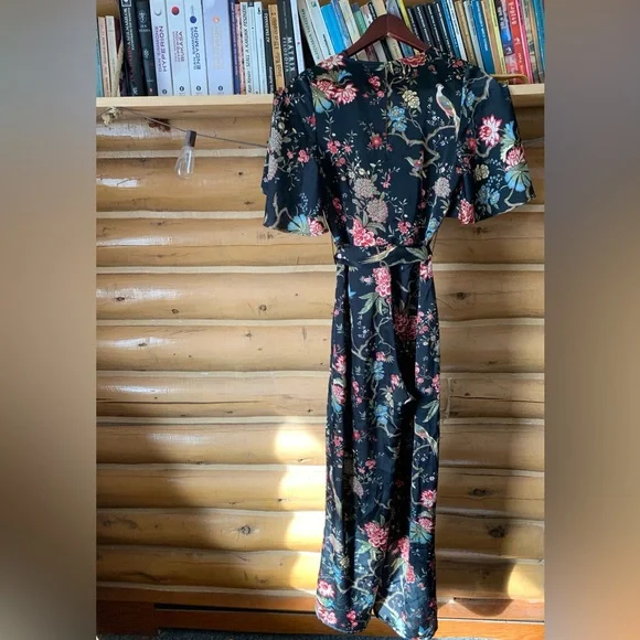 H&M Black Floral Jumpsuit with Belt - Picture 2 of 4